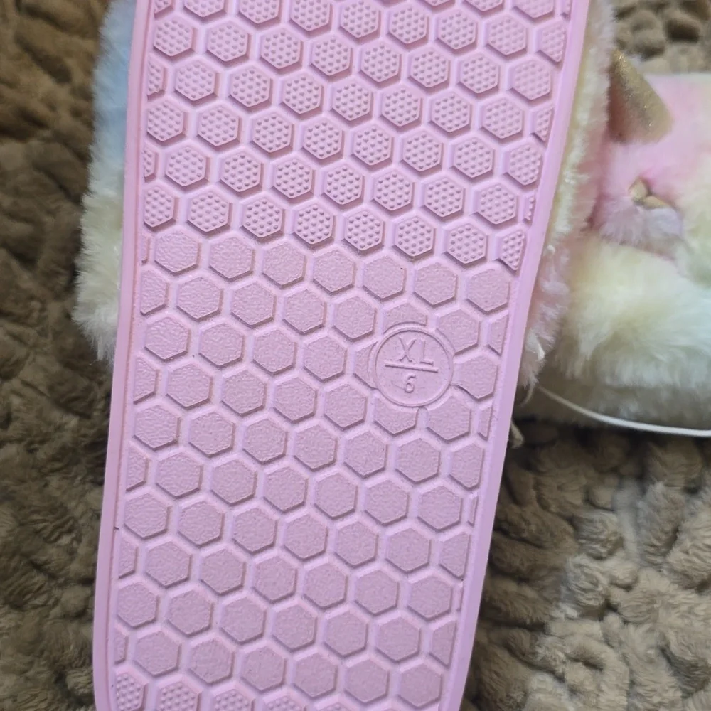 New Cat‎ & Jack Pink Unicorn Big Kids XL Size 6 Slide Slipper Shoes